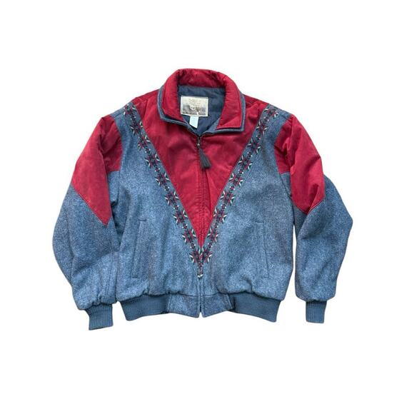 Vintage Cripple Creek Men's Aztec Print Y2K Black Zip Bomber Jacket Size XL - Picture 1 of 5